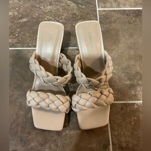Carcuume Braided Two Strap Heeled Sandals